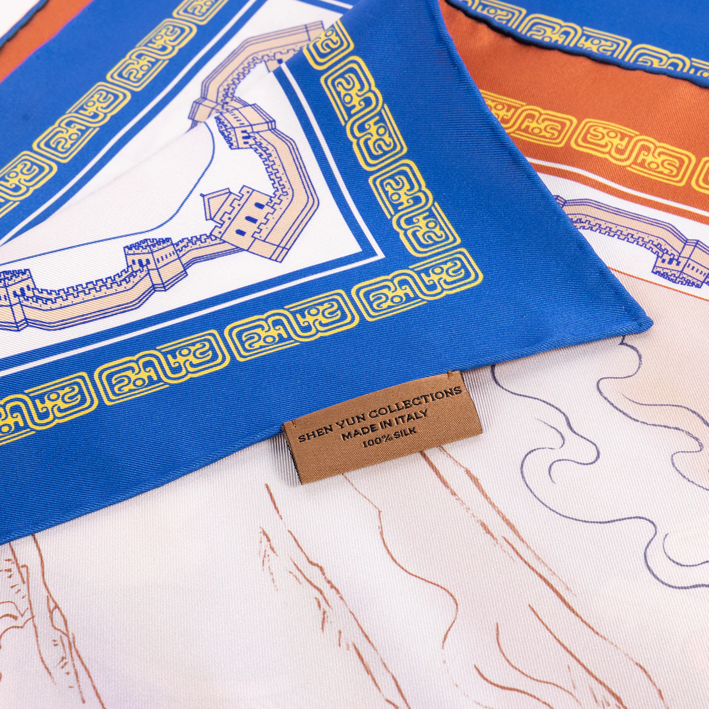 Mulan Double Sided Scarf Royal Blue and Bronze - Image 5