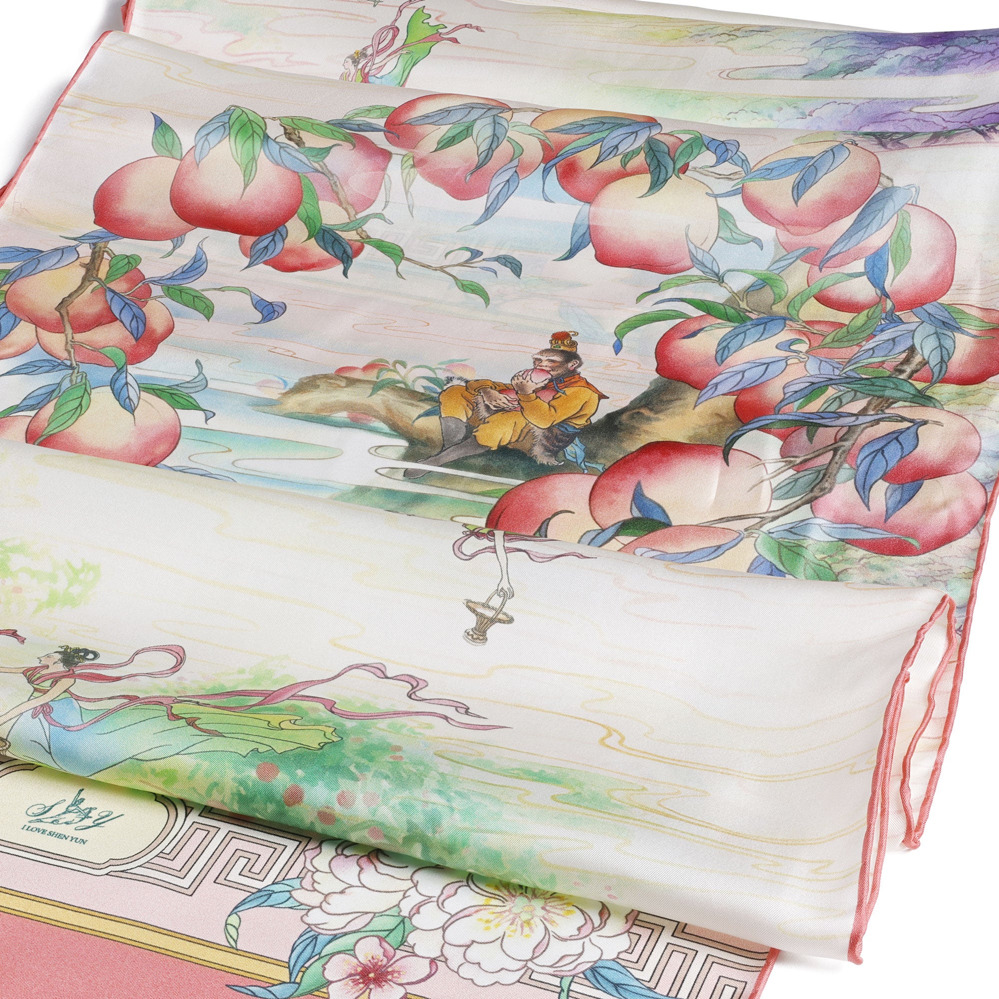 The Peaches of Immortality Long Silk Scarf - Image 3