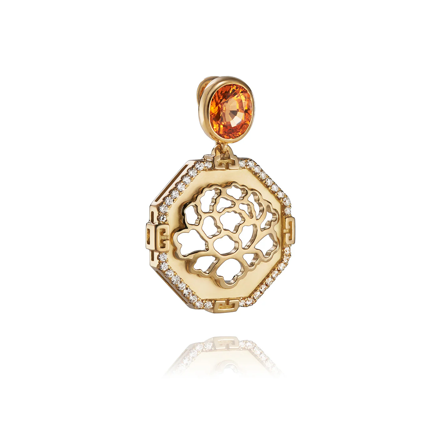 The Tang Elegance Pendant 18kt Yellow Gold with Spessartite Garnet - Image 2
