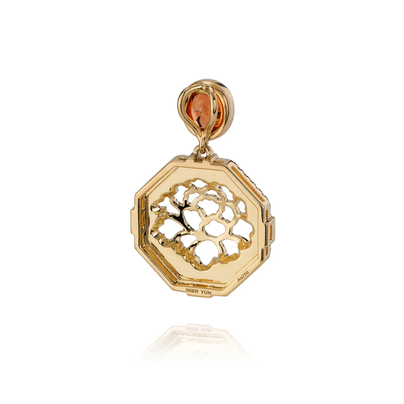 The Tang Elegance Pendant 18kt Yellow Gold with Spessartite Garnet - Image 3