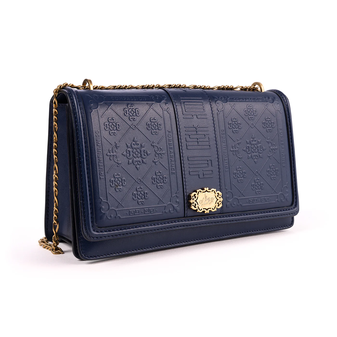 Zhen Shan Ren Shoulder Bag Navy - Image 4
