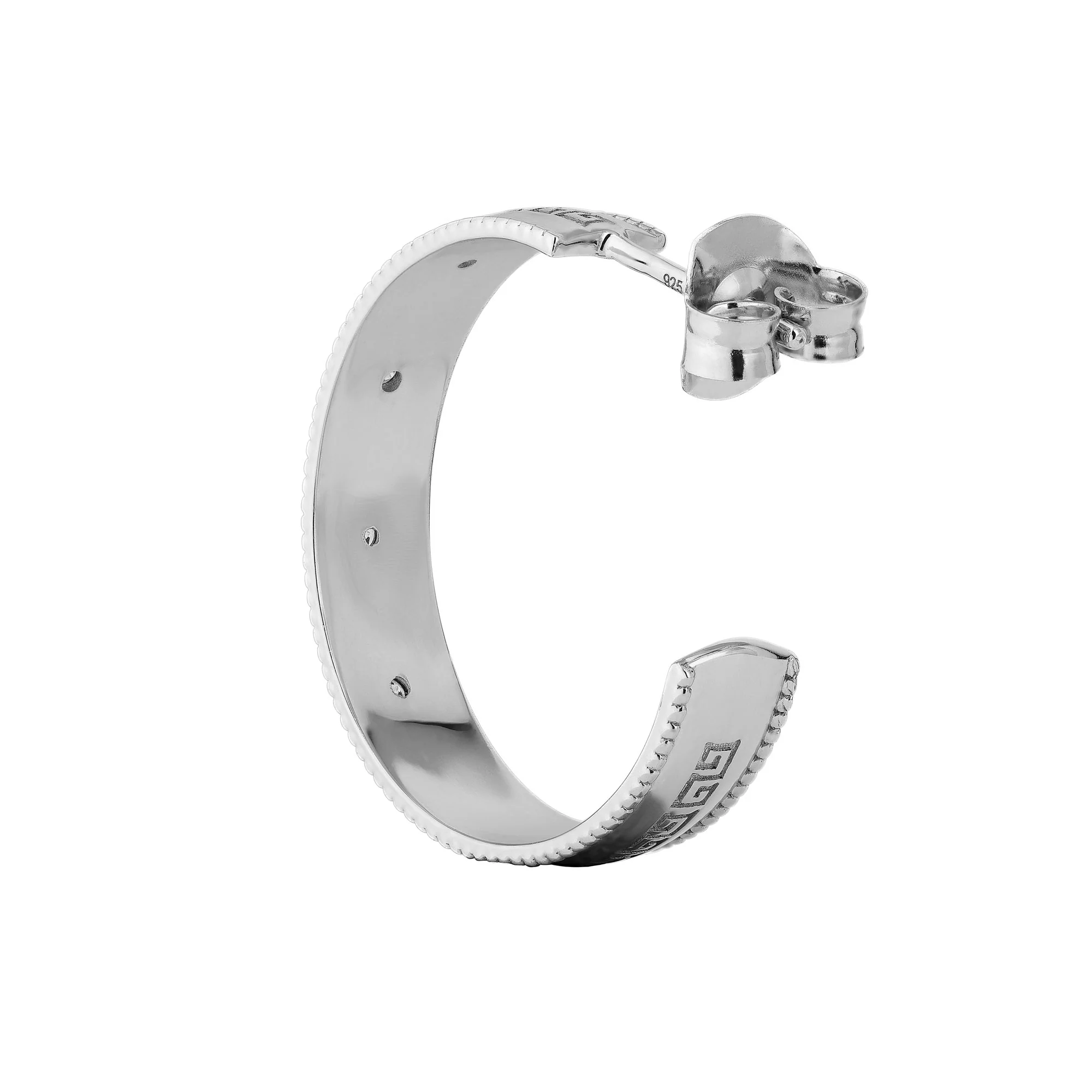 Zhen Shan Ren Wondrous Words Earrings Large Hoops in Silver - Image 2