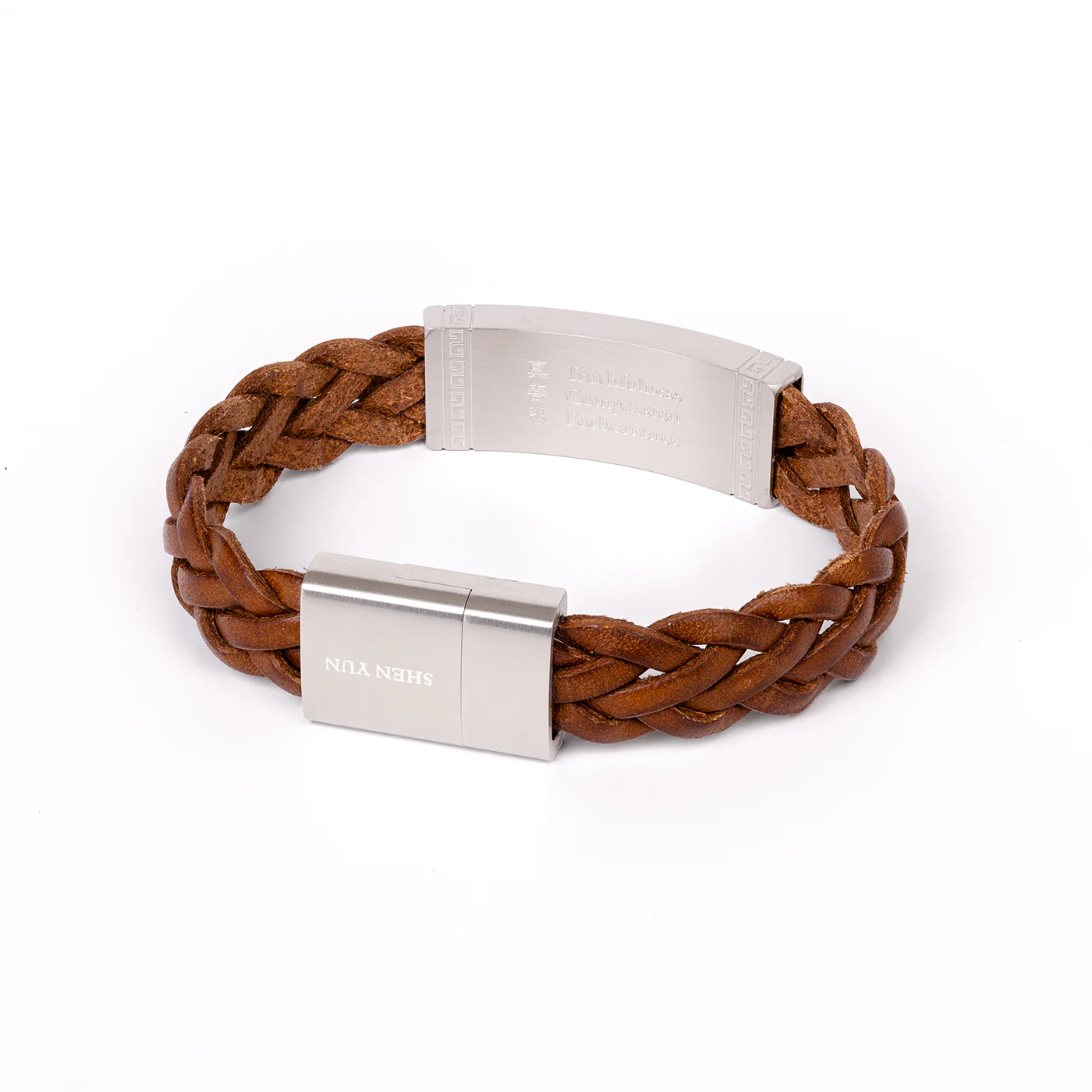 Zhen Shan Ren Wondrous Words Leather Bracelet Brown - Image 3